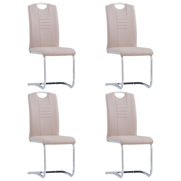 vidaXL Chaises à manger cantilever lot de 4 cappuccino similicuir