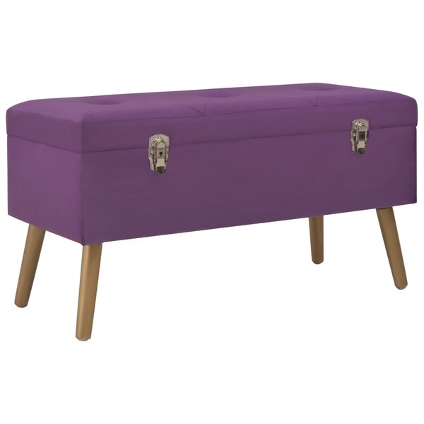 Banc banquette avec compartiment de rangement 80 cm violet velours 02_0010725
