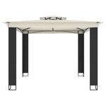 vidaXL Tonnelle à double toit crème 2 94x2 94 m acier