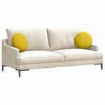 vidaXL Coussins de siège 2 Pièces Jaune Ø 40 x 13 cm Velours