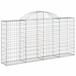 vidaXL Paniers à gabions arqués 14 Pièces 200x30x100/120 cm Fer galvanisé