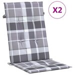 vidaXL Chaises de jardin inclinables 2Pièces et coussins bois massif teck