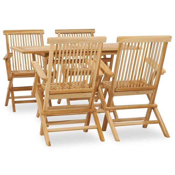 vidaXL Ensemble à manger d'extérieur 5Pièces Bois solide de teck