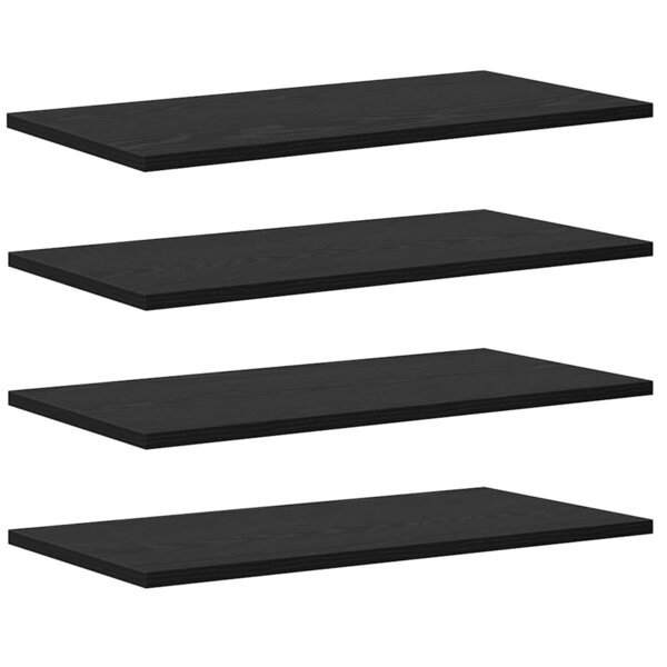 vidaXL Étagère à livres 4 Pièces Noir 60 x 30 x 1.5 cm Bois d'ingénierie