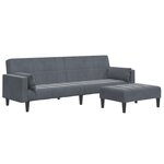 vidaXL Canapé-lit à 2 places avec repose-pied gris foncé velours