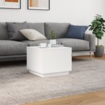 vidaXL Table basse avec lumières LED blanc 50x50x40 cm