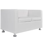 vidaXL Ensemble de canapés 2 places et 3 places Cuir synthétique Blanc