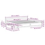 vidaXL Cadre de lit sans matelas blanc 200x200 cm bois massif de pin