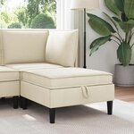 vidaXL Pouf avec Rangement Crème Velours