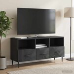 vidaXL Meuble TV avec tiroir Noir 102 x 34 5 x 50 cm Bois d'ingénierie