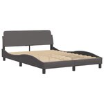 vidaXL Cadre de lit avec LED sans matelas gris 140x190 cm