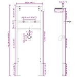 vidaXL Support mural de salle de bain Bleu 50 x 17.5 x 136 cm Acier
