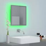 vidaXL Miroir LED de salle de bain Gris brillant 40x8 5x37cm Acrylique