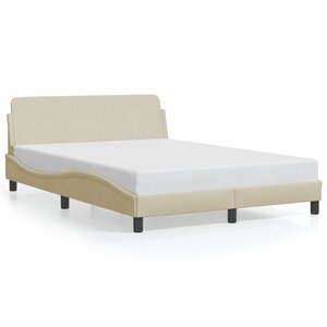 vidaXL Cadre de lit Dover crème 140x200 cm tissu