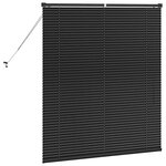 vidaXL Store de Fenêtre avec des rideaux Autre Noir 110 x 130 cm Aluminium