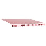 vidaXL Auvent Rétractable Rouge et blanc 400 × 300 cm Tissu  Métal