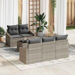 vidaXL Ensemble de canapé de jardin 6 Pièces Gris clair 55 x 55 x 37 cm