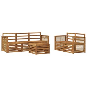 vidaXL Ensemble de canapés d'extérieur 6 pc Naturel