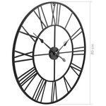 Vidaxl horloge murale vintage avec mouvement à quartz métal 80 cm xxl