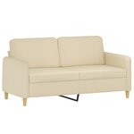 vidaXL Ensemble de canapés 2 Pièces avec coussins Crème Tissu