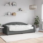 vidaXL Lit de jour avec matelas gris foncé 90x190 cm tissu