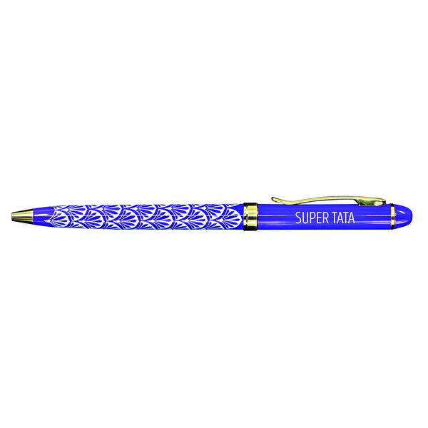 Stylo fin en métal laqué violet- Super tata