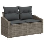 vidaXL Ensemble de canapé de jardin 9 pièces avec coussins gris en poly rotin