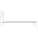 vidaXL Cadre de lit métal sans matelas avec tête de lit blanc 90x190cm