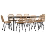 vidaXL Ensemble à manger de jardin 9 Pièces Résine tressée