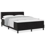 Lit Box Spring avec Matelas Noir 140x190 cm Velours
