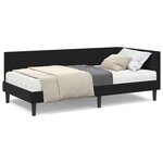 vidaXL Cadre de lit d'angle avec matelas Noir 100 x 200 cm Velours