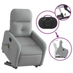 vidaXL Fauteuil de massage inclinable Gris clair Tissu
