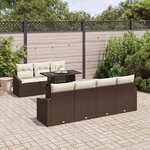 vidaXL Ensemble de canapé de jardin 8 Pièces Marron polyrotin
