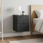 vidaXL Cabinet de chevet mural 2 pièces Noir 34 5 x 33 x 40 cm
