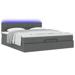 VidaXL Cadre de lit ottoman avec matelas gris foncé 160x200cm tissu