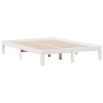 vidaXL Lit bibliothèque sans matelas blanc 135x190 cm bois pin massif