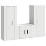 vidaXL Ensemble de meubles TV 3 Pièces Blanc Bois d'ingénierie