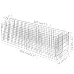 vidaXL Lit surélevé à gabion Acier galvanisé 180x50x50 cm