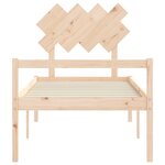 vidaXL Lit pour personne âgée et tête de lit 90x200 cm bois massif