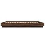 vidaXL Cadre de lit avec lumières LED chêne marron 120x200 cm