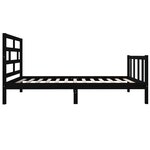 vidaXL Cadre de lit sans matelas noir bois massif 100x200 cm