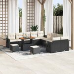 vidaXL Ensemble de canapé de jardin 13 Pièces Noir Poly rotin