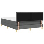 vidaXL Lit à ressorts avec matelas Gris foncé 160 x 200 cm tissu