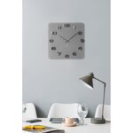 Horloge carrée vintage en verre gris 35 cm