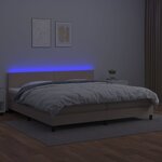 vidaXL Sommier à lattes de lit avec matelas LED Cappuccino 200x200 cm