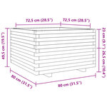 vidaXL Jardinière blanc 80x80x49 5 cm bois de pin massif