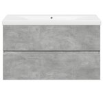 vidaXL Ensemble de meubles de salle de bain 2 Pièces gris béton