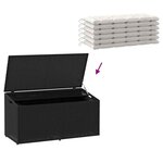 vidaXL Boîte de rangement de jardin noir 110x50x58 cm résine tressée
