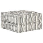 vidaXL Pouf 60x70x36 cm Gris rayé Tissu