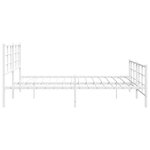vidaXL Cadre de lit métal avec tête de lit/pied de lit blanc 183x213cm